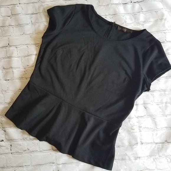 The Limited Tops - The Limited Black Peplum Blouse